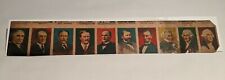 1921 W-563 PRESIDENTIAL STRIP TEN UNCUT CARDS W/ LINCOLN, GRANT, ROOSEVELT (A) picture
