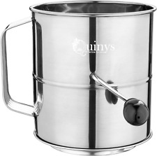 8 Cup Flour Sifter with Fine Mesh Stainless Steel Rotary Hand Crank An... picture