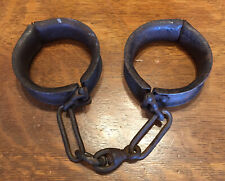 Pre-WWI, antique Hobbles- Leg Irons, stamped PAT. APR. 5,10-1910. Squeeze Latch picture