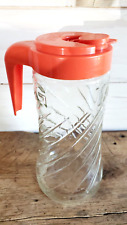 Anchor Hocking TANG Orange Drink Plastic Lid Vintage Quart Glass 9