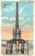 Vintage Postcard 1924 Flagler Monument Erected  by Carl G. Fisher Miami Florida picture
