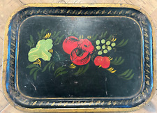 Vintage early hand painted Toleware Serving Tray 17