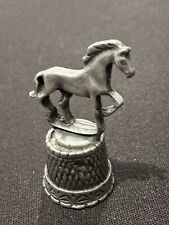 Vintage Pewter Thimble Horse Figure  picture