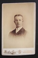 CIRCA 1900'S ANTIQUE CABINET CARD Handsome Young Man Providence RI picture