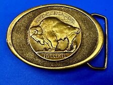 Coin Collectors Buffalo Nickel Themed Vintage Adezy Belt Buckle picture