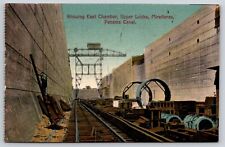 Panama Canal East Chamber Upper Locks Miraflores Construction 1913 Postcard A1 picture