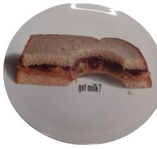 Vintage 1999 “Got Milk?” PB&J Sandwich Plate by At Home International 8in. picture