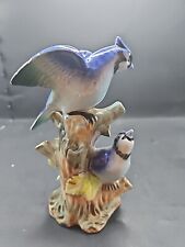 Vintage Porcelain Blue Jays Figurine Birds Branches Japan Antique  picture