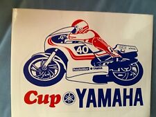 Huge Adhesive Sticker - Cup YAMAHA - Vintage 80s Original decal picture