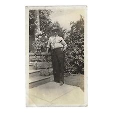Vintage Snapshot Photo Dapper Man Posing With Hand On Hip picture