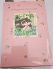 Vintage Expressions From Hallmark Sealed Valentines Day Card Pack 8 Raccoon Pink picture