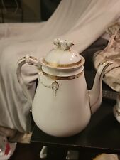 Haviland Limoges France Nautical Rope Coffee/Tea Pot Antique C1879 With Lid Bx13 picture