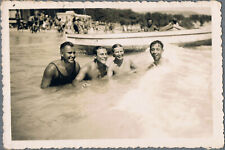 1930s Affectionate Men Trunks Bulge Pretty Women Bikini Beach Gay int Vint Photo picture