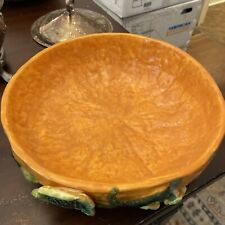 Pacific Rim Ceramic Orange Pumpkin Large  Bowl Hand Painted Fall Thanksgiving picture
