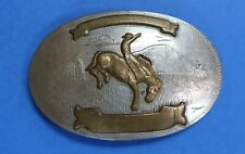 Original Vintage Irvine Jachens Belt Buckle, German Silver, Horse Cowboy  picture