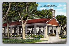 c1957 Linen Postcard St. Augustine FL Florida Old Public Market picture
