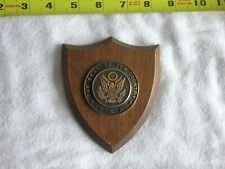 FINAL PRICE Vintage United States USA Bronze Plaque Wooden Shield 4.5 inch high picture