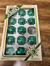 Vintage Pyramid Christmas Glass Ornaments 14 2 1/4 Inch Emerald Green picture