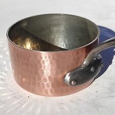 Vintage 4.9inch French Copper Saucepan Hammered Walls Mint Tin Lining 2mm 2.2lbs picture