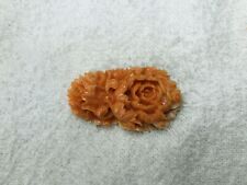 Y6004 OBIDOME Coral Sash clip flower Japan Kimono accessory antique brooch picture