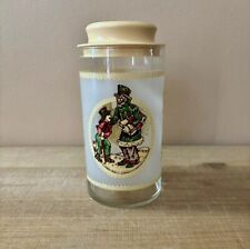Vintage A Christmas Carol Ebenezer Scrooge Charles Dickens Glass Canister w/ Lid picture