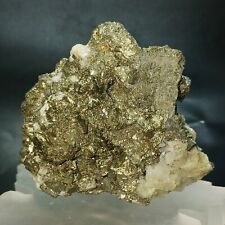 Large Raw Cubic Pyrite Crystal With Calcite Gold Sparkling Pyrite Specimen Aaa picture