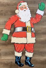 Vintage 1940’s Die Cut 45” Santa Claus Jointed Cardboard Christmas Decoration picture