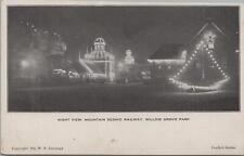 Postcard Night View Mountain Scenic Railway Willow Grove Park PA  picture