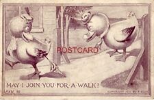 MAY I JOIN YOU FOR A WALK? says the male duck to the female CPYRT 1910 F Bluh picture