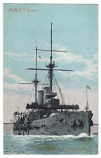 British Formidable-Class Battleship H.M.S. Queen original postcard World War 1 picture