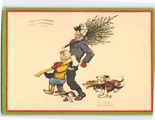 Postcard Bringing Home the Tree Artwork by Norman Rockwell picture