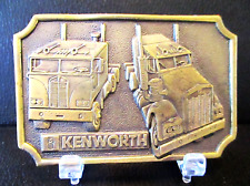 Kenworth Semi Truck Cabs Brass Belt Buckle 1977 Tonkin Paccar Bellevue WA Logo picture