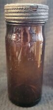 Helme's Railroad Mills Amber Jar With Lid Estate Find   picture