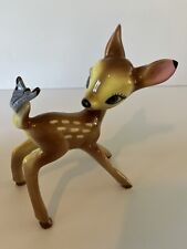 Vintage Evan K. Shaw 1940's Large Disney Bambi Ceramic Figurine Blue Butterfly picture