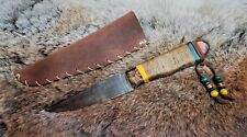 Handcrafted Native American Hunting Knife with Handmade Leather Sheath picture