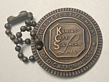 VTG Bronze Charge Coin or Key Fob: KANSAS CITY SOUTHERN LINES RAILROAD picture