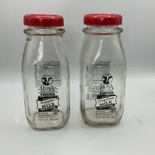 Lot Of 2 Rosa Brothers Milk Company Empty Glass Bottles - 12 FL OZ - 6.25” Tall picture