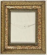 Antique Victorian Faux Marbled Gold Gilt Gesso Wood Picture Frame fits 8” x 10” picture