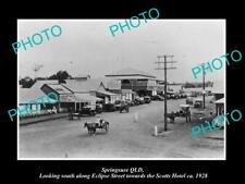 OLD LARGE HISTORIC PHOTO OF SPRINGSURE QLD VIEW OF ECLIPSE St SCOTTS HOTEL 1927 picture
