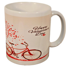 Happy Valentine's Day Coffee Mug 12oz Red Heart Bicycle Love Friendship Seasonal picture