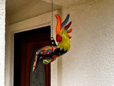 Large Talavera Mexican Pottery Hanging Parrot Ceramic Glazed Yard Art picture