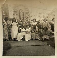 Vintage 1930s Snapshot Photo Beautiful College Black Women on Campus picture