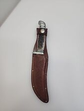 VINTAGE WESTERN USA 1967-1977 Stainless S-639 FIXED BLADE KNIFE & SHEATH  picture
