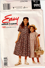 mccall vintage Uncut sewing pattern 7466 Size B 7, 8, 10, 12, 14 Girl dress picture
