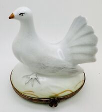 Vintage Castel Limoges France Peint Main Dove Bird Trinket Box Hand Painted picture