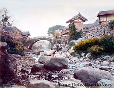 Arched Bridges Along a Stream, Japan - 1880s - Historic Photo Print picture