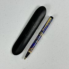 Vintage Gitano Writing Instruments Floral Print Blue Ink Pen w/ Case picture