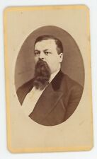 Antique CDV Circa 1870s Large Man With Long Goatee Beard Bacon St. Johnsville NY picture