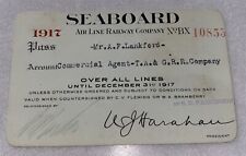 1917 Seaboard Airline Railway Co Railroad Pass Lankford Agent T.A & G.RR picture