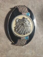 Native American Chief Belt Buckle With AMERICAN FLAGS picture